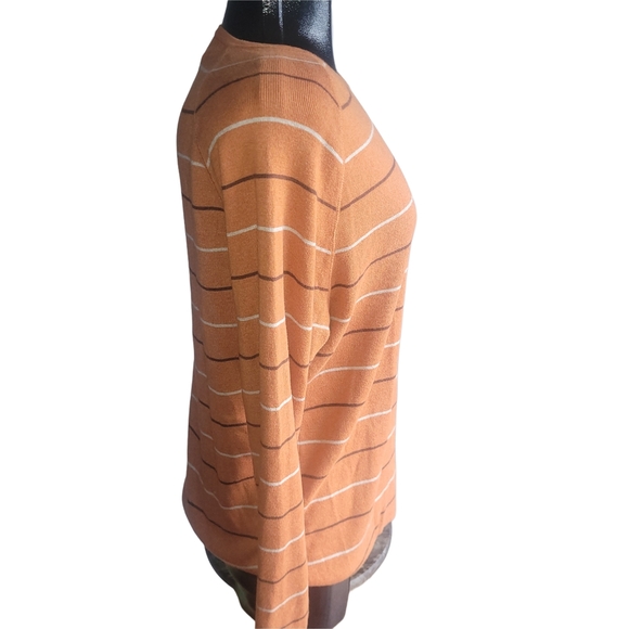 Banana Republic Orange Striped Women's Sweater L - Picture 3 of 5